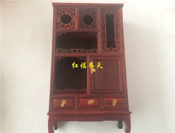 

Redwood crafts imitation Ming furniture miniature model red rosewood cabinet bookcase bookcase lockers Decoration