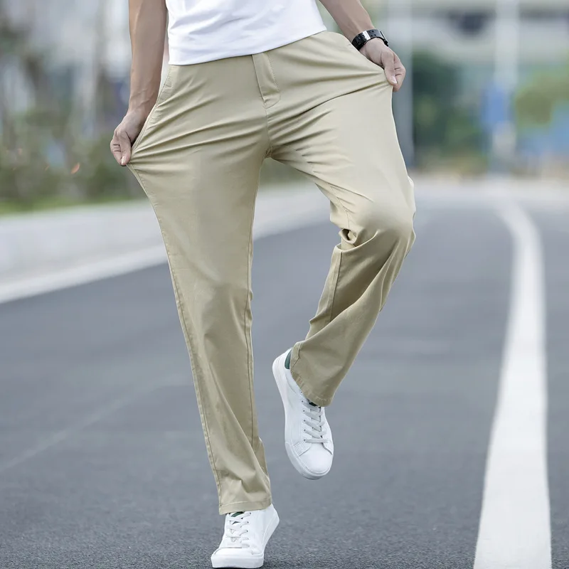 Pantalon Homme брюки летние мужские повседневные Фитнес Брюки Модные хаки серые черные брюки плюс 40 42 44 мужские s тонкие прямые брюки