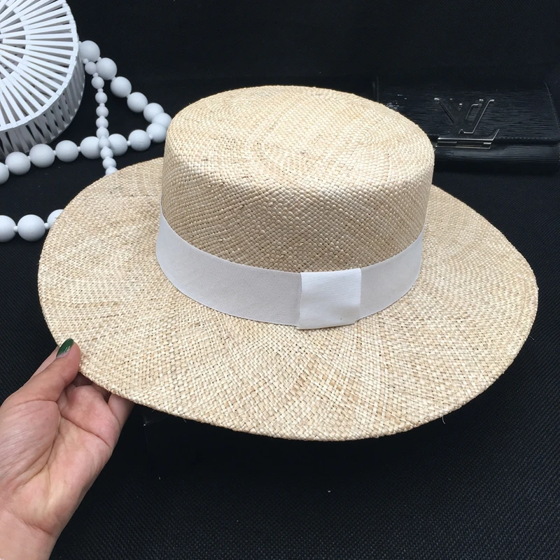 

Baocao spring and summer straw flat top sun hat visor holiday vacation Taiwan grass Korean version of simple straw hat