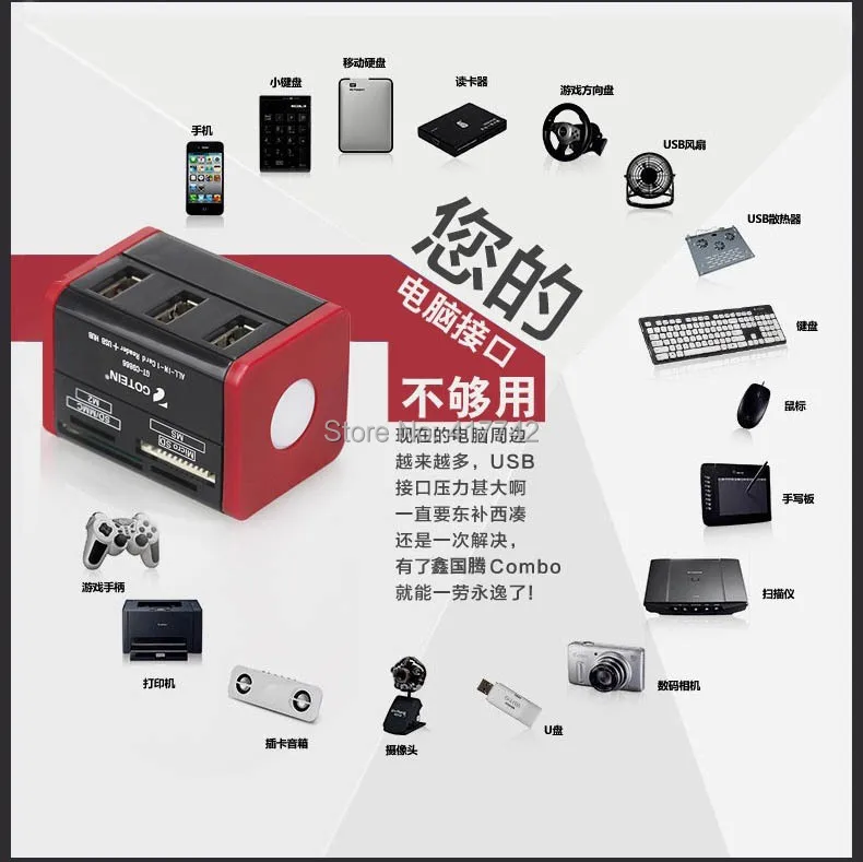 Kawau C307 2 en 1 Tarjeta Microsd//tf//SDXC USB3.0 Ranura del lector Duo