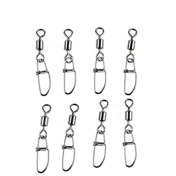 

Cheaper 200PCS/Lot 4# 6# swivels interlock snap fishing lure tackles winter fishing gear accessories Connector copper swivel