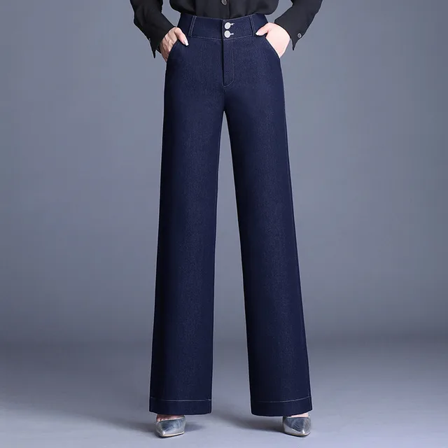 womens black wide leg jeans