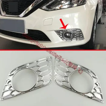 

ABS Chrome Front Fog Light Lamp Cover Trim For Nissan Sentra 2016 2017