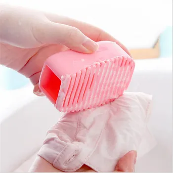 

Hot Sale Hand-held Silicone Mini Cleaning Brush Flexible Scrub Washboard Antiskid Creative Washing Tools 3 Colors