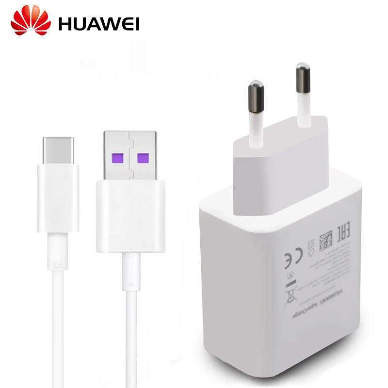 

Original Huawei Fast Charger Supercharge EU Quick Travel Wall Adapter 5V 4.5A Type-C 3.0 USB Cable 1M P10 Plus Mate 9 10 Pro P20