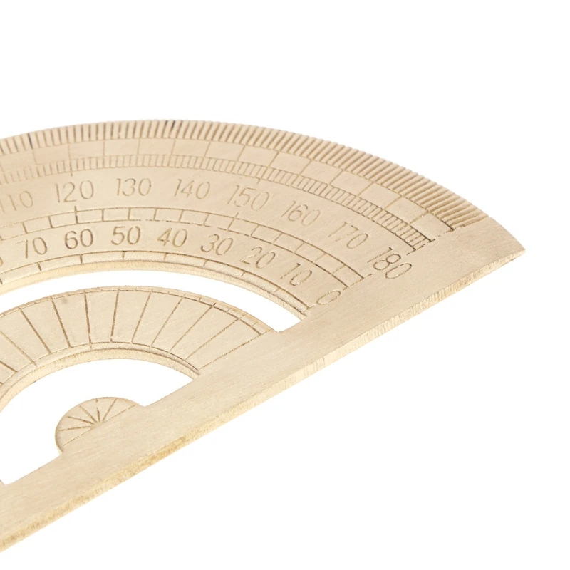 Brass Protractor Ruler Angle Measure Tool Durable Super Carpenter Clear Ruler 