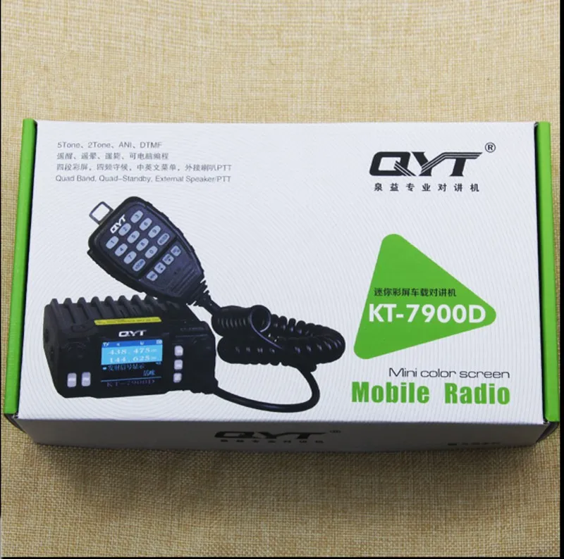 DHL Бесплатная доставка + QYT KT 7900D Quad Band 136 174/220 260/350 390/400 МГц 25 Вт мини мобильное радио