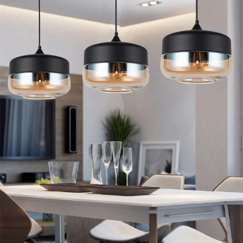 Кухонный стеклянный подвесной светильник, современный подвесной потолочный светильник, домашний винтажный промышленный подвесной светильник s, светильник для гостиной, светильники