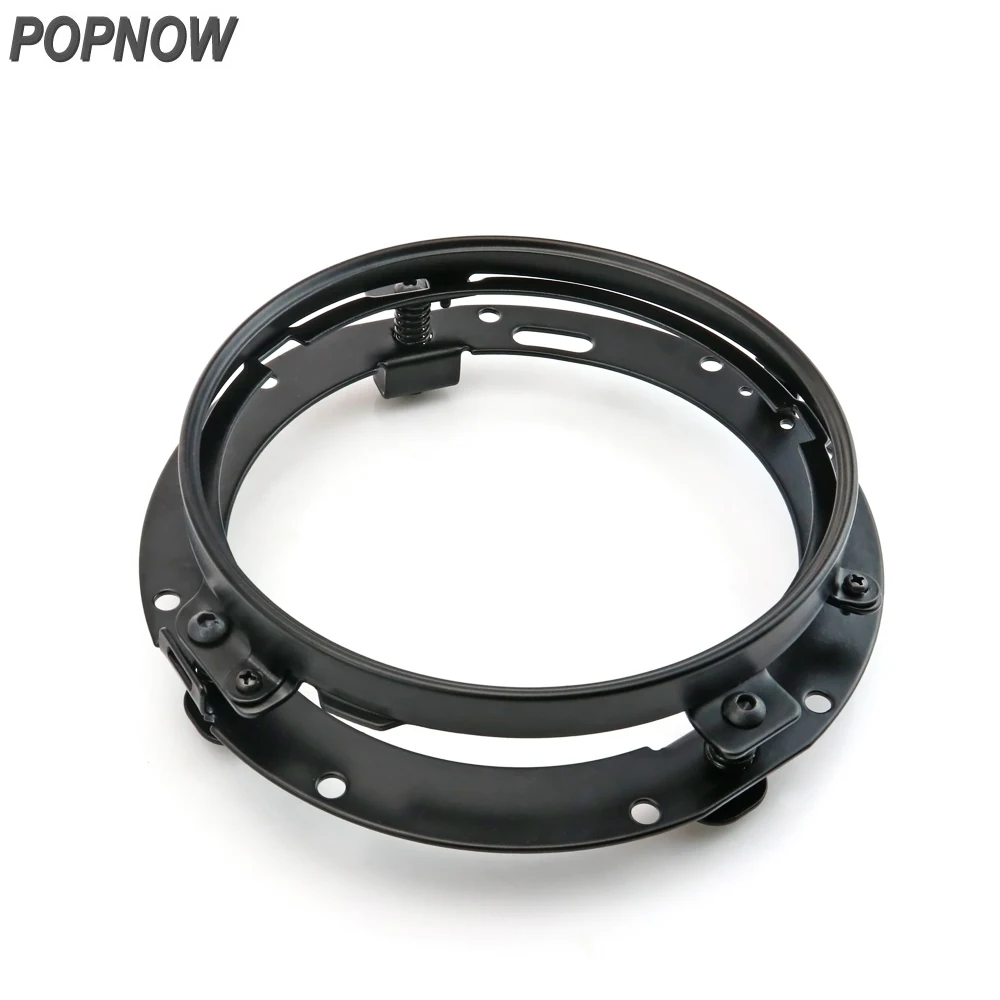 Popnow New Black 7'' Motorcycle Headlamp Headlight Mounting Round Ring