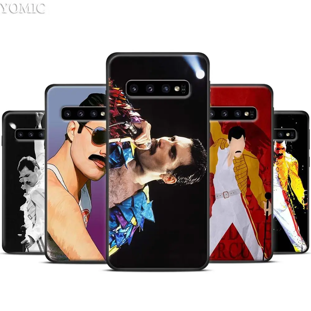 

Queen Freddie Mercury Black Silicone Case for Samsung Galaxy S10 S10e S8 S9 Plus S7 A40 A50 A70 Note 8 9 Soft Cover Case