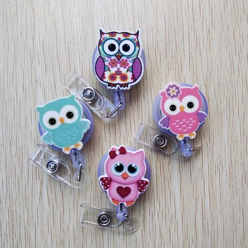 

1 Pcs Foreign trade selling Cartoon Badge Reel Bus card student nurse ID Name Card Badge Holder 60cm Frosted Retractable Reel