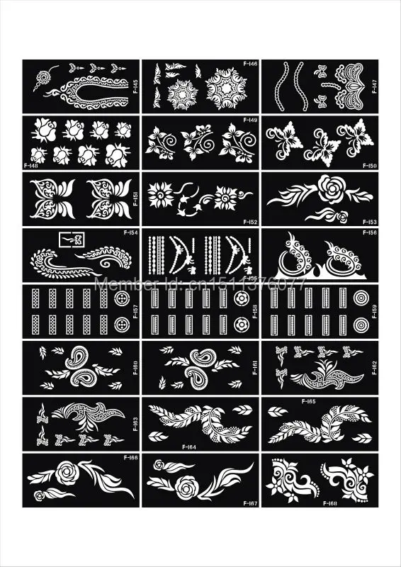 50 шт Большой размер трафарет для временных татуировок 18,5*9,5 см, 15*12 см-для аэрографа/блестящей татуировки/покраски тела