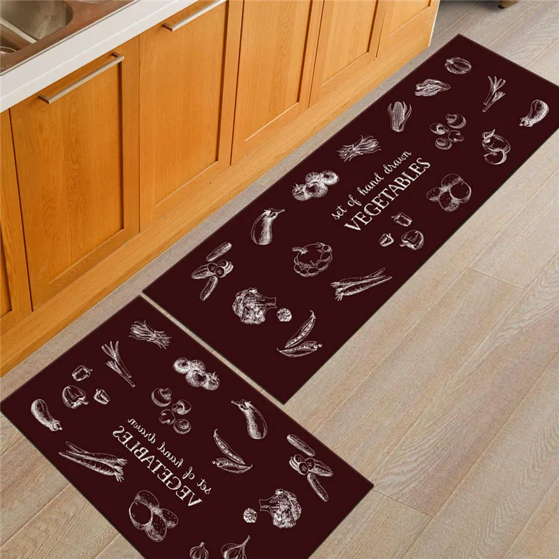 

Polyester+Rubber Slip-resistant Washable Entrance Doormat Floor Mat Kitchen Long Carpet Corridor Rug Front Door Entry Funny Mats