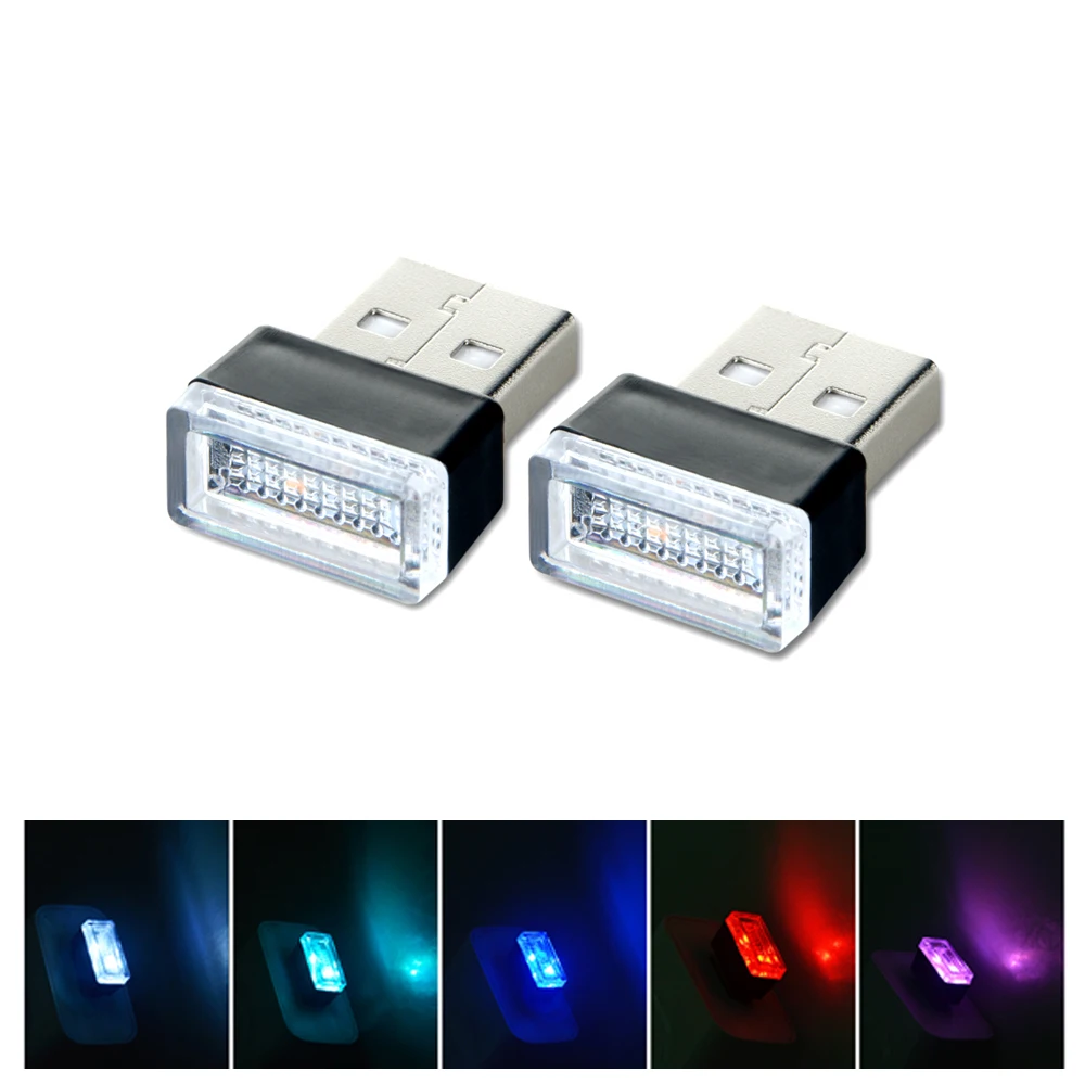 

LED Car Atmosphere Light Bulb USB Socket Cigarette Lighter Decorative Lights Emergency Lighting Fit Car Foot Lamp Car-styling