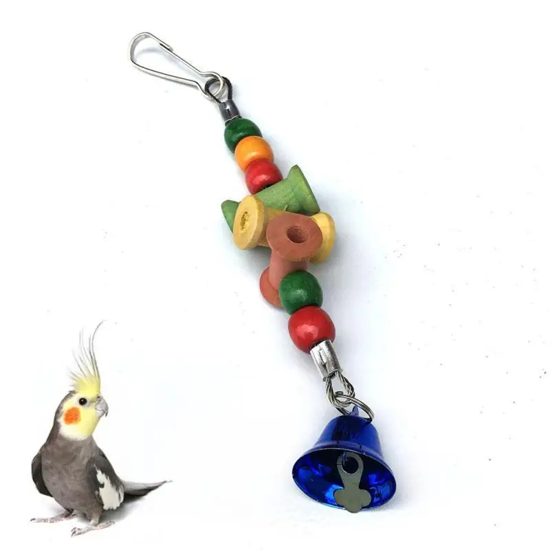 Colorful Wooden Parrot Toys Accessories Teething Stick Bird Toys For