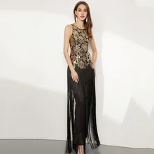 Платье макси с кисточками и блестками в стиле пэчворк; вечернее платье для вечеринки; Сексуальное Женское Платье; роскошное торжественное платье; Vestidos De Festa