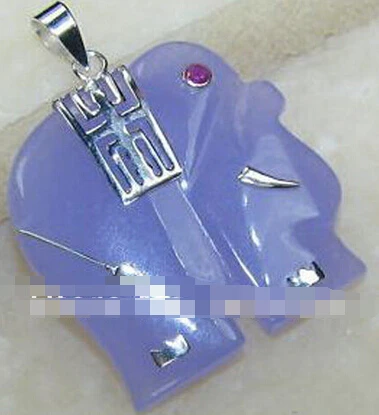 

Free shipping >>@>> hot sell 5pcs Vogue Cute Purple Elephant Jade Women's Dangle Necklace Pendant