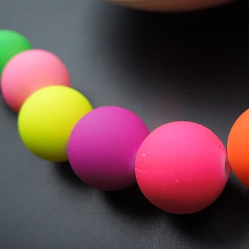 

Top Quality 50pc 10mm 12 mix color Candy Color Acrylic Rubber Beads Neon Matte Round Spacer Loose Beads Jewelry Handmade