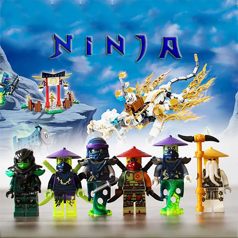 

Legoing Ninjago Lloyd Nya Kai Cole Master Wu Lord Garmadon Muzzle Zane Figures Model Blocks Kids Toys Ninja Game Legoing Movie