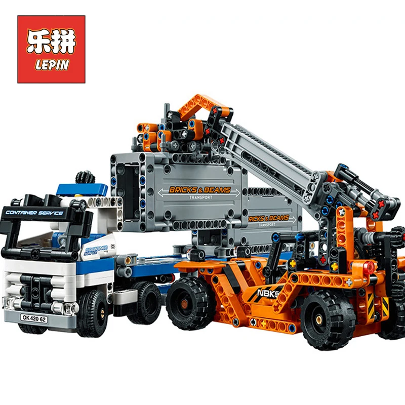 

Lepin Technic 20035 the Container Trucks and Loaders Set Model Building Kits Blocks Bricks Compatible legoing city Children Toys