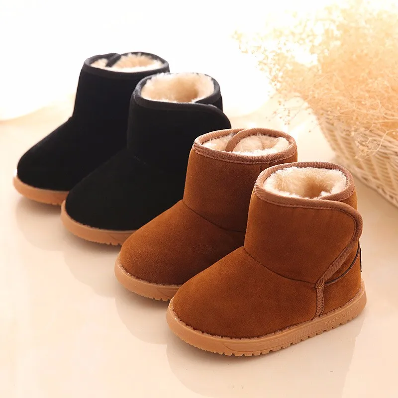 Новые плюшевые теплые ботинки для малышей, модные детские зимние ботинки, обувь для мальчиков и девочек, зимняя обувь, ботильоны для детей 1-3 лет