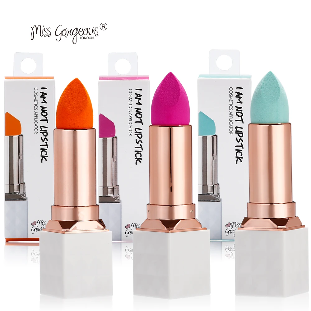 

Miss Gorgeous 3Pcs Portable Soft Lipstick Tube Makeup Sponges Cosmetics Puff Foundation Powder Puff Make Up Beauty Tool
