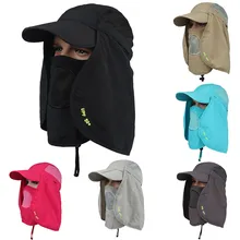 Летняя рыболовная шляпа мужская женская повседневная козырек солнцезащитная Кепка Лицо Шея крышка съемная крышка мульти-функция шапки для уличных видов спорта L422