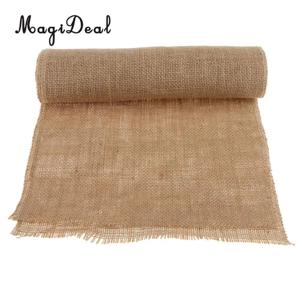 3.5m Rustic Vintage Linen Roll Wide Natural Burlap Roll Ribbon Wedding Christmas Home Decoration DIY Crafts 28 cm Wide