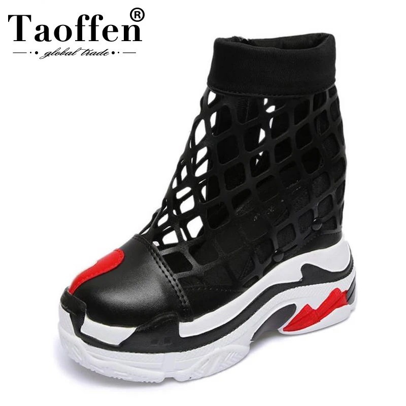 

Taoffen 2019 New Style Women High Heel Sandals Fashion Casual Summer Shoes Women Daily Street Lady Office Footwear Size 35-39