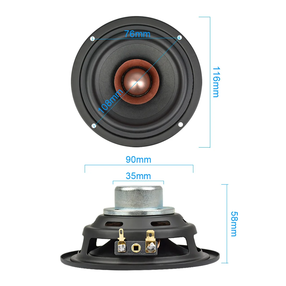 AIYIMA 2Pcs 4Inch Audio Portable Speakers Full