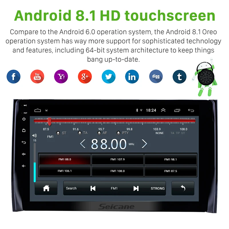 Perfect Seicane Android8.1 GPS car Radio 10.1 inch for 2017-2018 Skoda Diack with HD Touchscreen WIFI support Carplay Backup camera 2din 2