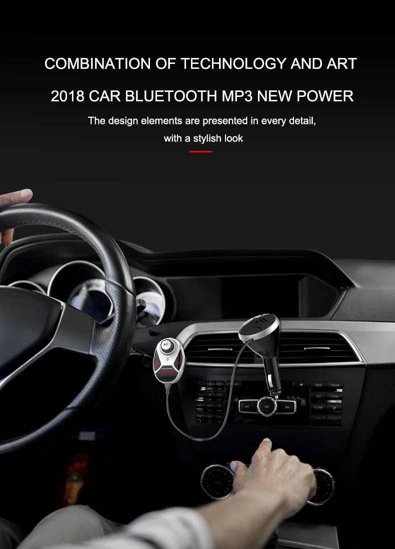 Автомобильный комплект MP3-плеер fm-передатчик Bluetooth беспроводной модулятор светодиодный дисплей USB зарядное устройство Поддержка tf-карты для iPhone Android