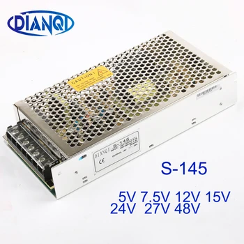 

DIANQI power supply ac dc unit converter for LED Strip light S-145W 5V 7.5V 12V 15V 24V 27V 48V Single Output S-145-5 S-145-24