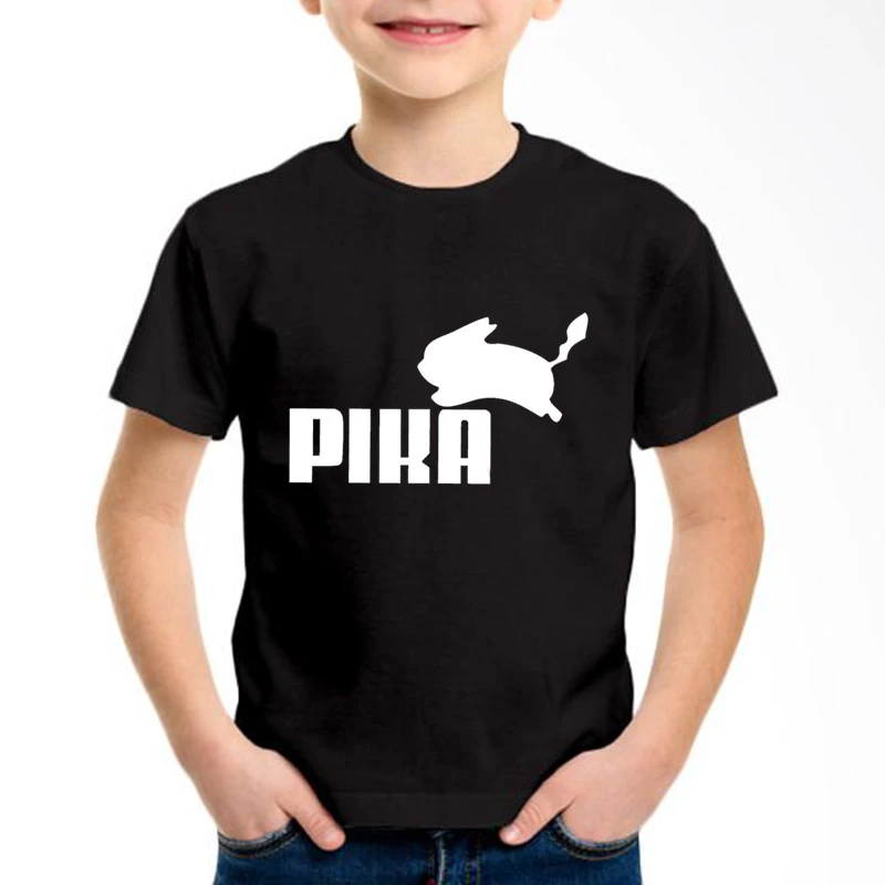 

Pokemon Go Pikachu Logo Printed Children Cotton T-shirts Kids Anime Summer Tees Boys/Girls Casual Soft Tops Baby Clothes,GKT013