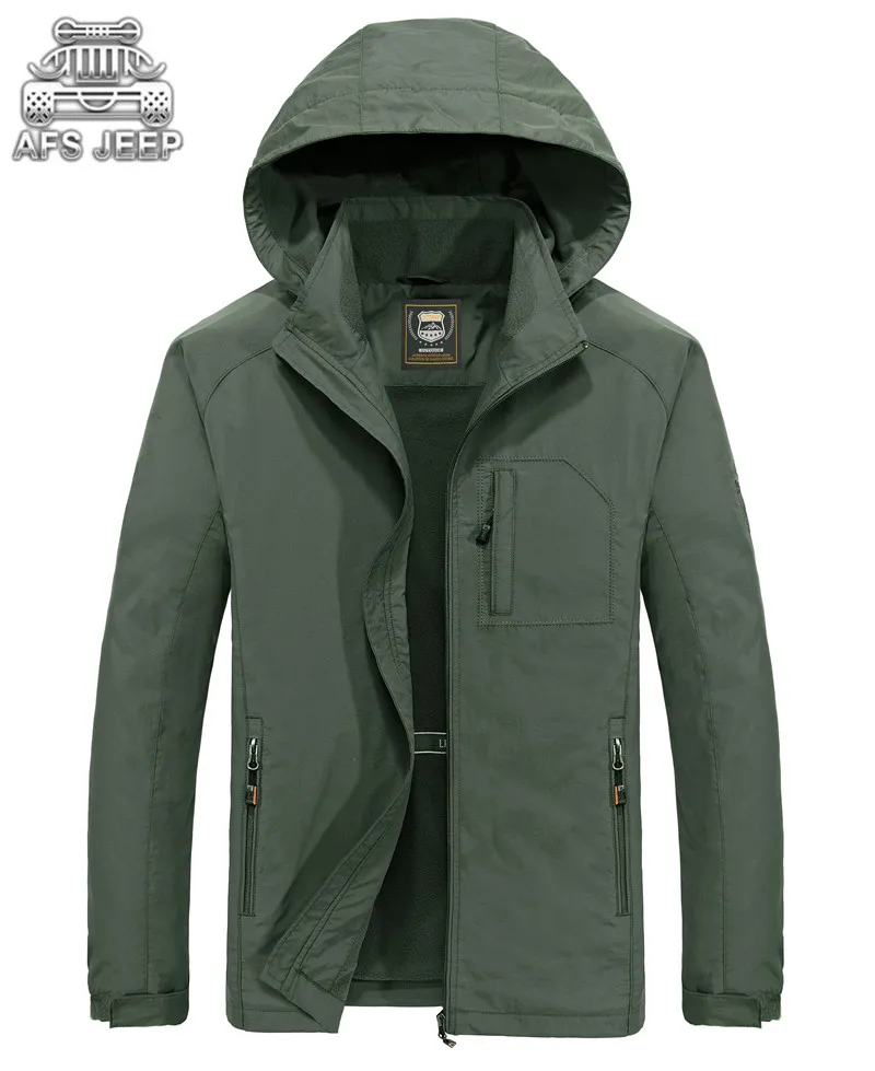 

Thick Fleece Warm AFS JEEP Men's Jacket Autumn Winter Fast Drying Fur inside Army Militare Bomber Male Jackets and Coats Casual