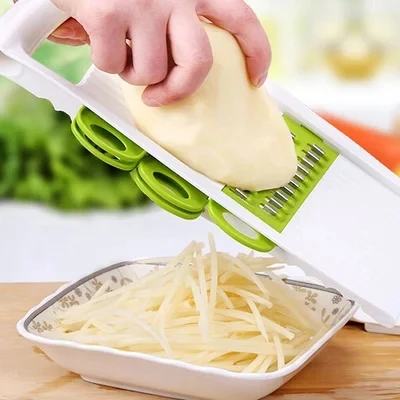 

Mandoline Slicer with 4 Blades Vegetable Cutter Onion Slicer Carrot Grater Vegetable Julienne Food Container