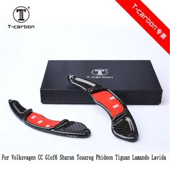 

Car styling Real Carbon Fiber Steering Wheel Shift Paddles For Volksvagen CC Glof 6 Sharan Touareg Phideon Tiguan Lamando Lavida