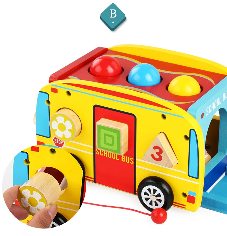 2 шт./компл. деревянный Классические игрушки Шум маркер Музыкальный Игровой Набор школьный автобус настольная игра подарки для детей