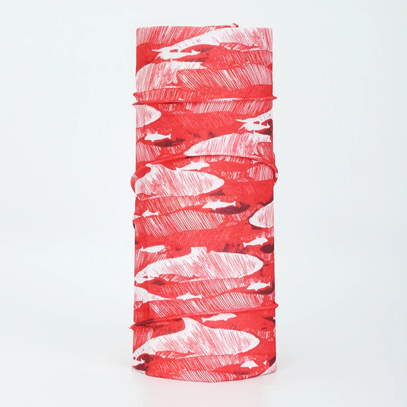 

Red FISH Sport Bandana Scarf kerchief Bicycle Outdoor Multi Functional Seamless Tubular Magic Face Mask Tube Ring Scarf BC-5002
