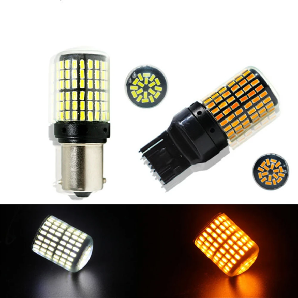 

CZPVQ 1 Pc 1156 T20 7440 LED Bulbs BA15S P21W PY21W 3014 144SMD LED Car Tail Bulb Brake Lights Canbus No Error Auto Lamp 12V