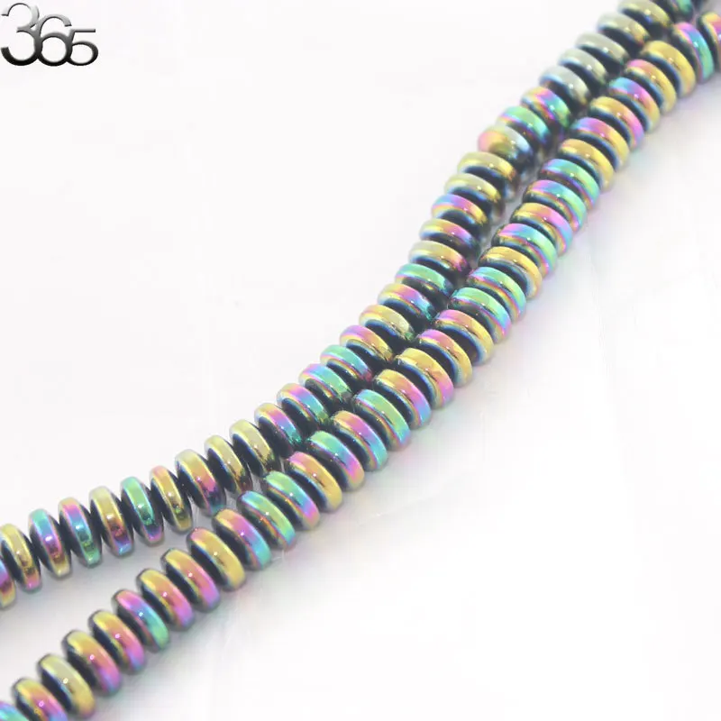 Free Shipping 3x8mm Wholesale Silvery Bronze Rainbow AB Rondelle Hematite Loose Beads 15''|bead lanyard|bead trimbead heaven |