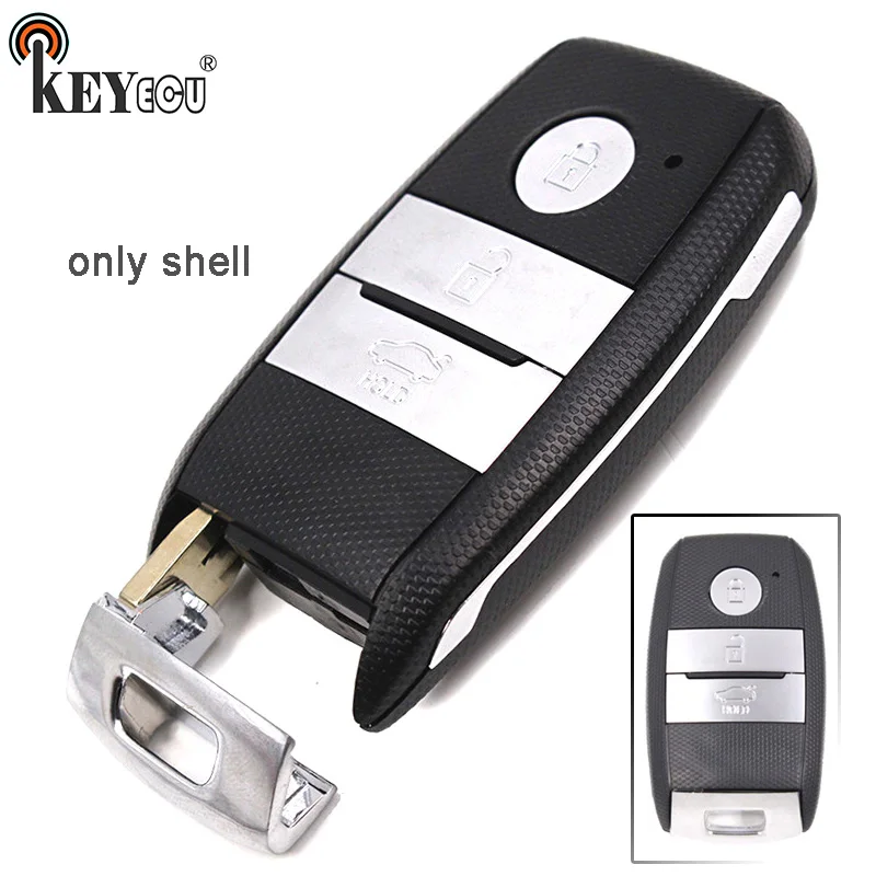 

KEYECU 10x for Kia K3 K5 Replacement Smart 3 Button Remote Car Key Shell Case Fob With Uncut Insert Blade