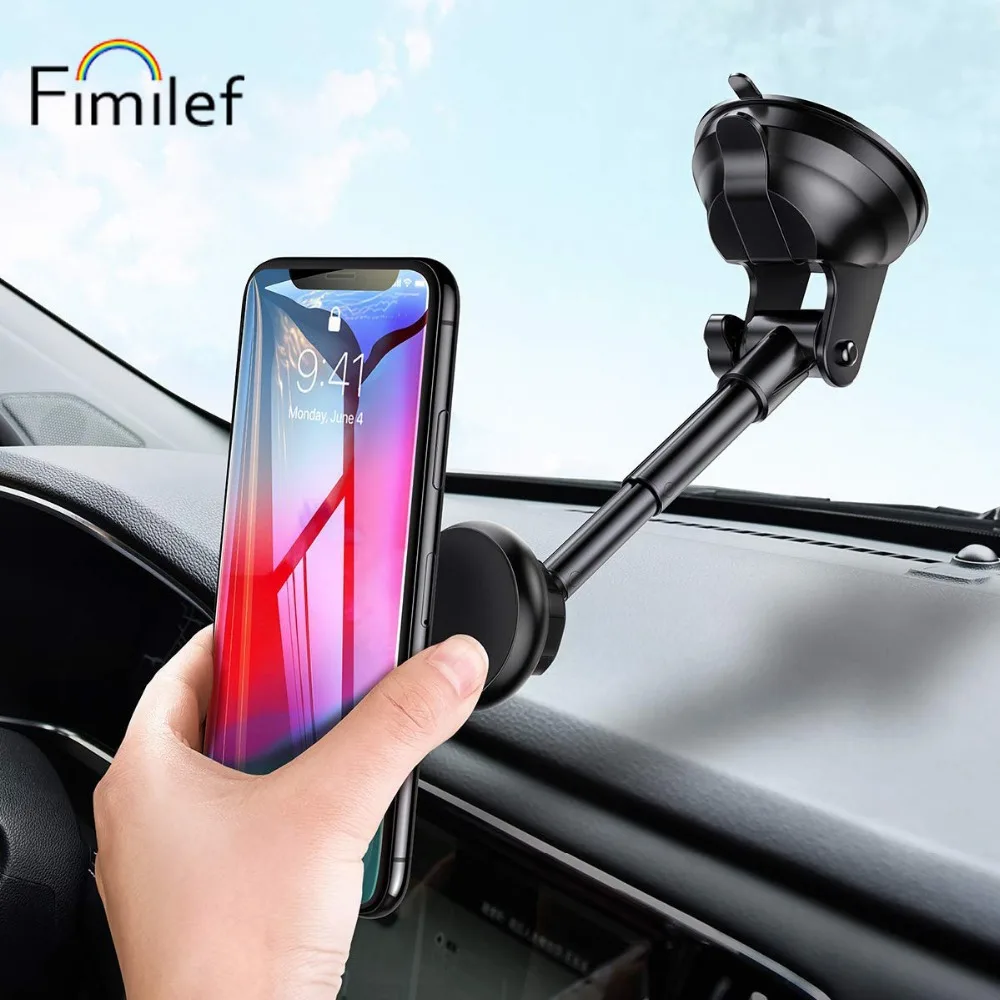 Автомобильный держатель для телефона Fimilef на лобовое стекло iPhone X XS 8 7 Plus Samsung S9 S8