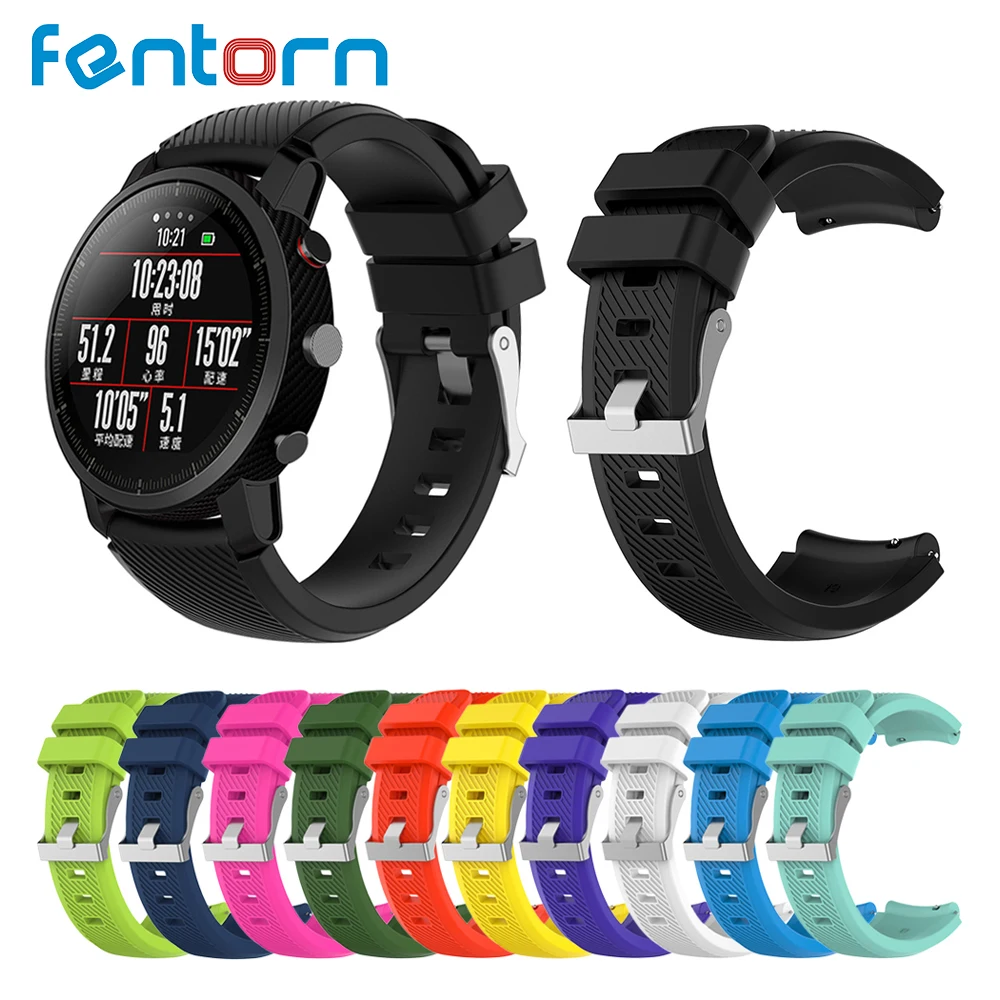 

Fentorn Smart Accessories for Amazfit Stratos Watchband strap for Xiaomi Watch 1 2 Amazfit Pace Soft Silicone Replacement Band