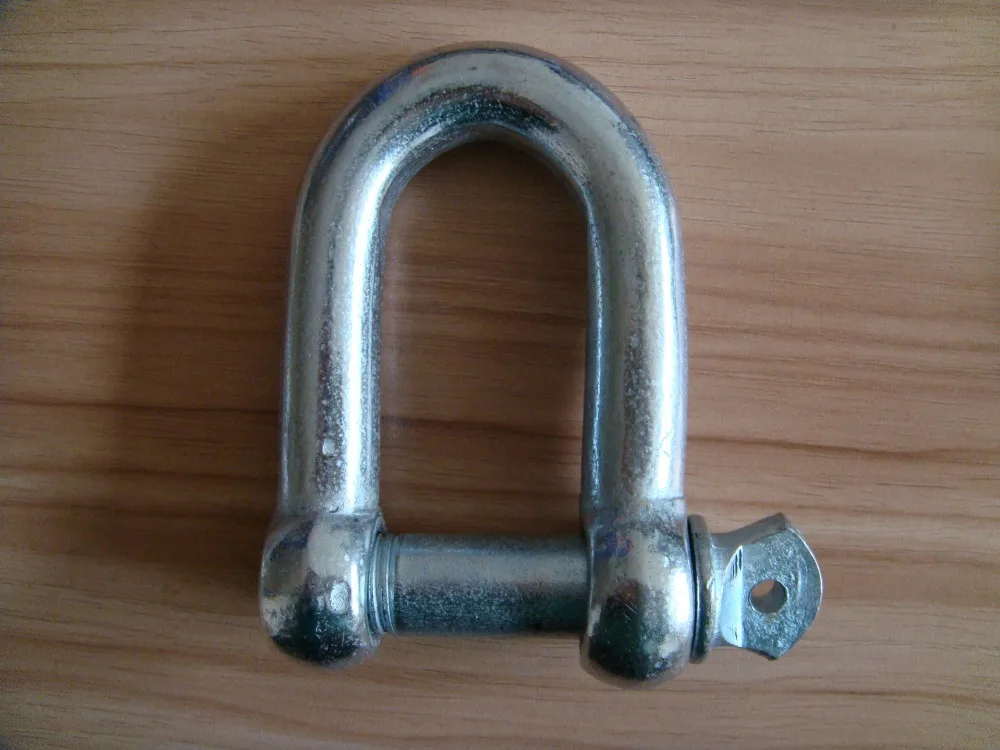 M8,light one european type large dee shackle electric galvanized D