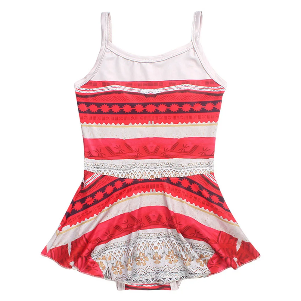 2018 New Moana Cartoon dress Kids girl Bikini Swimsuit shirt dress