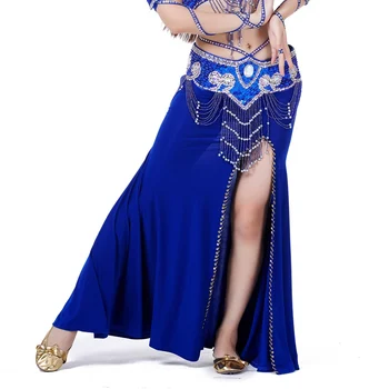 

Sexy Professional Women Belly Dance Costume with Slit Modal Cotton Skirt Dress