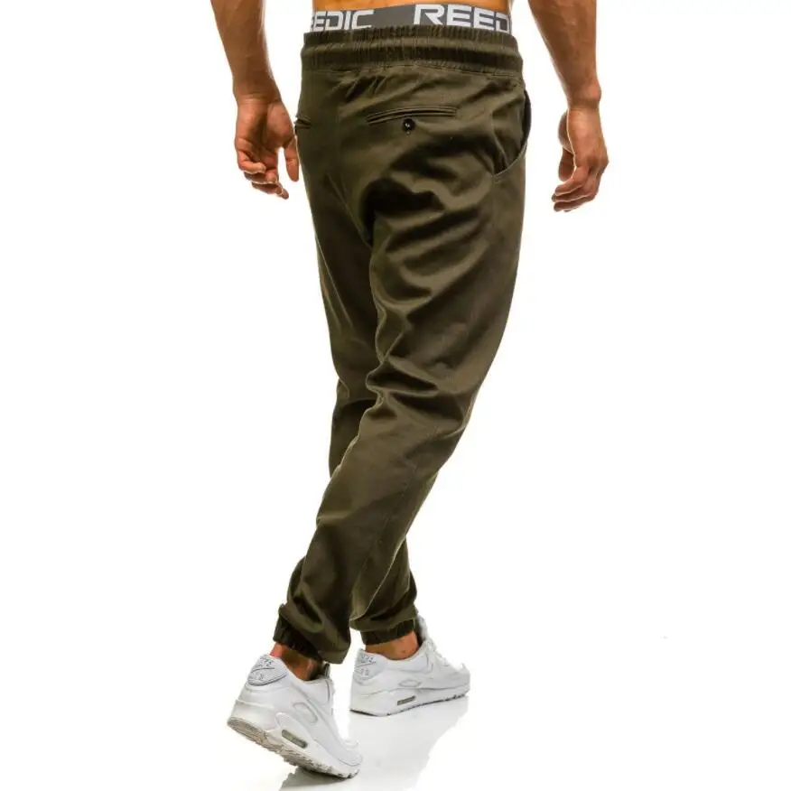 Мужские штаны для бега Брендовые мужские брюки Для мужчин s карандаш Штаны Повседневное однотонные брюки тренировочные Штаны спортивный костюм для бега хаки впитывает пот и Штаны