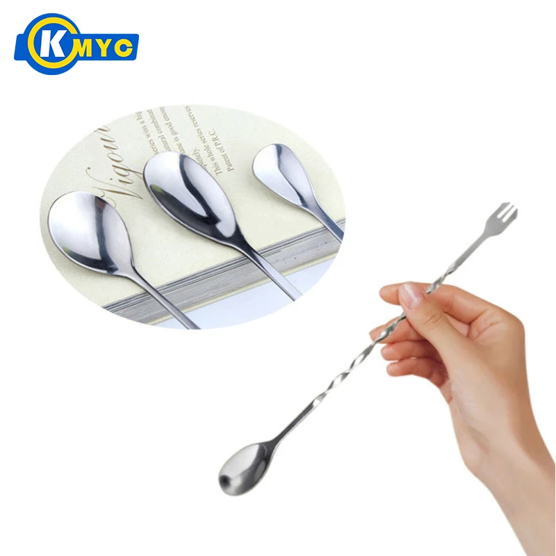 KMYC Stainless Steel Swizzle Sticks Double End Sterring Mixing Spoon
