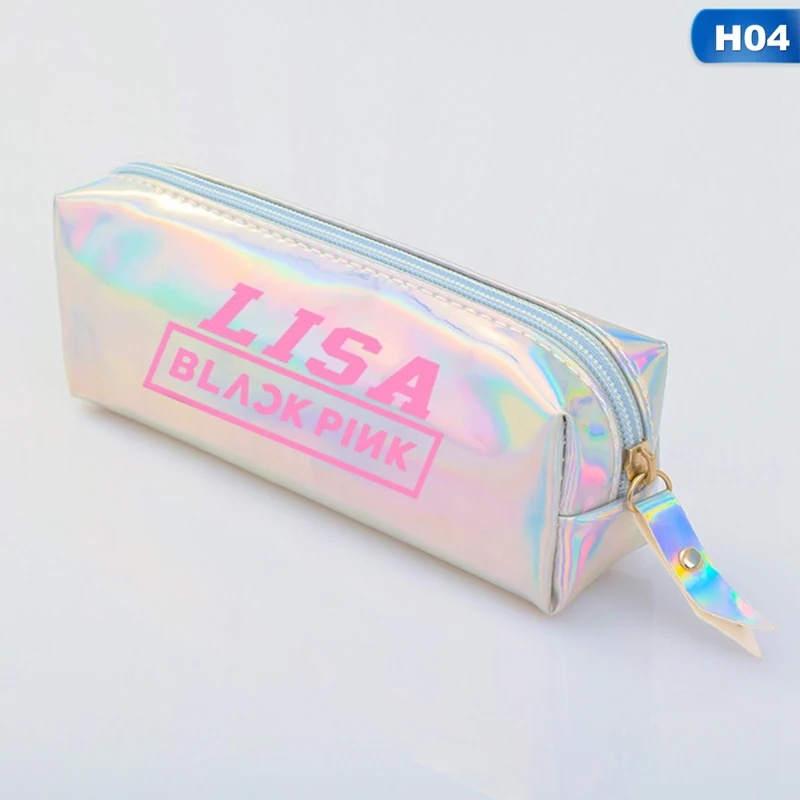 Kpop Blackpin красочный лазер прозрачный пенал для карандаша, ручки модный косметический макияж Сумка Карандаш сумка, школьные принадлежности - Цвет: H04